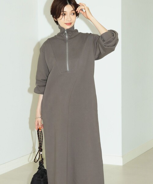 B:MING by BEAMS(ビーミングバイビームス)の「B:MING by BEAMS / ハーフジップ 裏毛 ワンピース(ワンピース・レディース・ピンク系その他/チャコールグレー/ベージュ・SMALL/MEDIUM)」の21枚目の写真