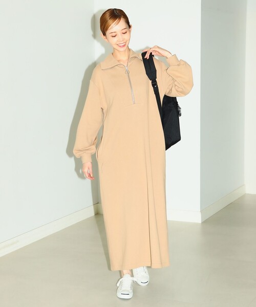 B:MING by BEAMS(ビーミングバイビームス)の「B:MING by BEAMS / ハーフジップ 裏毛 ワンピース(ワンピース・レディース・ピンク系その他/チャコールグレー/ベージュ・SMALL/MEDIUM)」の14枚目の写真