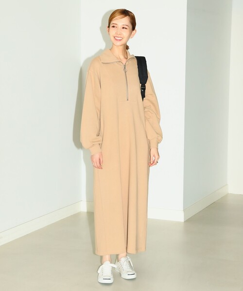B:MING by BEAMS(ビーミングバイビームス)の「B:MING by BEAMS / ハーフジップ 裏毛 ワンピース(ワンピース・レディース・ピンク系その他/チャコールグレー/ベージュ・SMALL/MEDIUM)」の5枚目の写真