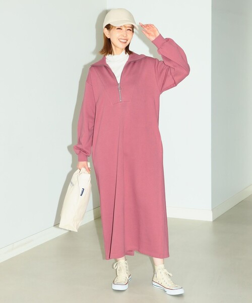 B:MING by BEAMS(ビーミングバイビームス)の「B:MING by BEAMS / ハーフジップ 裏毛 ワンピース(ワンピース・レディース・ピンク系その他/チャコールグレー/ベージュ・SMALL/MEDIUM)」の10枚目の写真