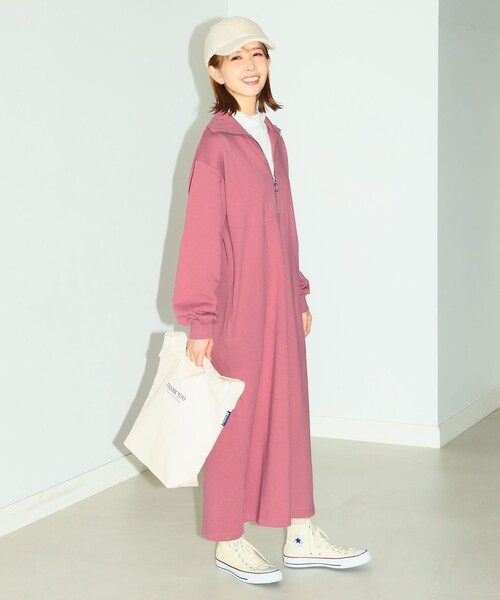 B:MING by BEAMS(ビーミングバイビームス)の「B:MING by BEAMS / ハーフジップ 裏毛 ワンピース(ワンピース・レディース・ピンク系その他/チャコールグレー/ベージュ・SMALL/MEDIUM)」の17枚目の写真