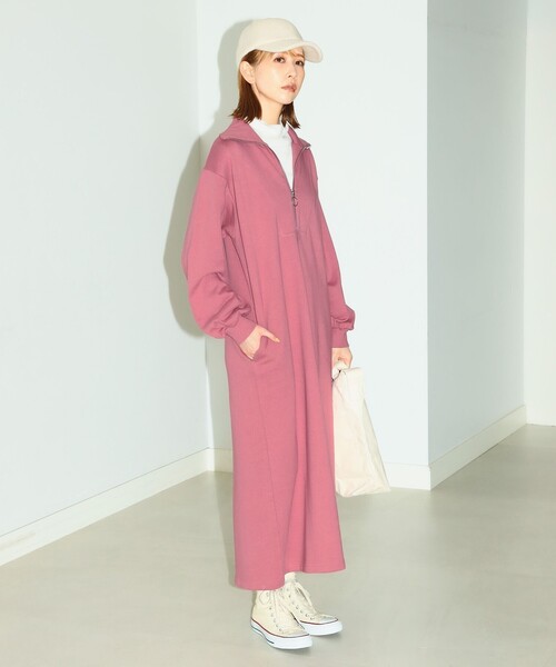 B:MING by BEAMS(ビーミングバイビームス)の「B:MING by BEAMS / ハーフジップ 裏毛 ワンピース(ワンピース・レディース・ピンク系その他/チャコールグレー/ベージュ・SMALL/MEDIUM)」の8枚目の写真