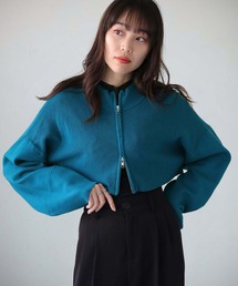 【cheriella】WEB限定ショートZIPニットブルゾン