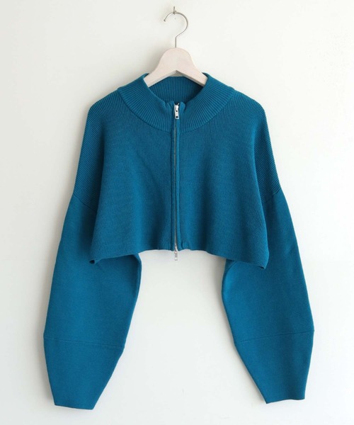 cheriella（シェリエラ）の「【cheriella】WEB限定ショートZIPニットブルゾン（ブルゾン・レディース・ワインレッド/アイボリー/ブラック/ブルー・M）」の19枚目の写真