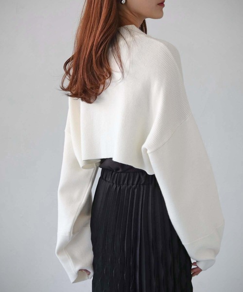 cheriella（シェリエラ）の「【cheriella】WEB限定ショートZIPニットブルゾン（ブルゾン・レディース・ワインレッド/アイボリー/ブラック/ブルー・M）」の11枚目の写真