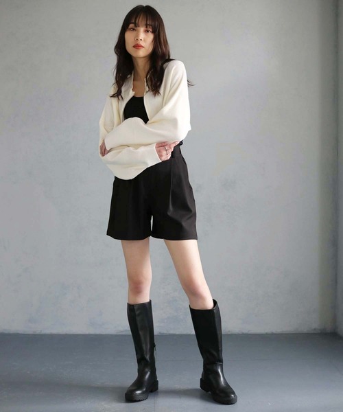 cheriella（シェリエラ）の「【cheriella】WEB限定ショートZIPニットブルゾン（ブルゾン・レディース・ワインレッド/アイボリー/ブラック/ブルー・M）」の20枚目の写真