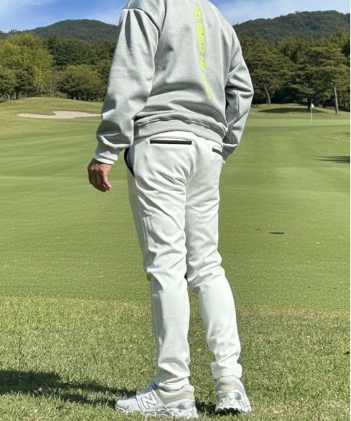 COMON GOLF（コモンゴルフ）の「防寒裏フリース ボンディング ストレッチ スリム テーパード ゴルフウェアゴルフパンツ（ゴルフグッズ・メンズ・ネイビー/グレー/グレー系2/ブラック/ホワイト×ブラック・XXXL/XL/XXL/M/L）」の2枚目の写真