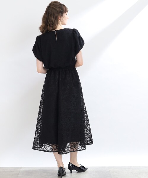 couture brooch（クチュールブローチ）の「◆【秋冬新作/大人フェミニン】コード刺繍フレアースカート（スカート・レディース・ブラック系/ブラウン系その他2・40/38/42）」の3枚目の写真