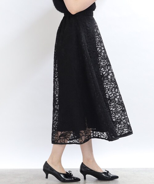 couture brooch（クチュールブローチ）の「◆【秋冬新作/大人フェミニン】コード刺繍フレアースカート（スカート・レディース・ブラック系/ブラウン系その他2・40/38/42）」の22枚目の写真
