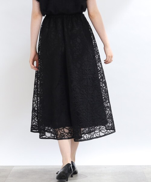 couture brooch（クチュールブローチ）の「◆【秋冬新作/大人フェミニン】コード刺繍フレアースカート（スカート・レディース・ブラック系/ブラウン系その他2・40/38/42）」の9枚目の写真