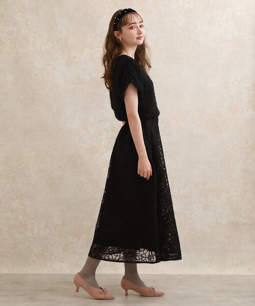 couture brooch（クチュールブローチ）の「◆【秋冬新作/大人フェミニン】コード刺繍フレアースカート（スカート・レディース・ブラック系/ブラウン系その他2・40/38/42）」の14枚目の写真