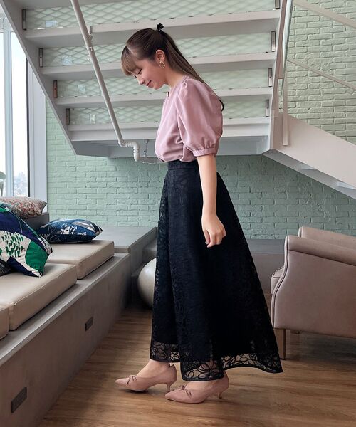 couture brooch（クチュールブローチ）の「◆【秋冬新作/大人フェミニン】コード刺繍フレアースカート（スカート・レディース・ブラック系/ブラウン系その他2・40/38/42）」の10枚目の写真