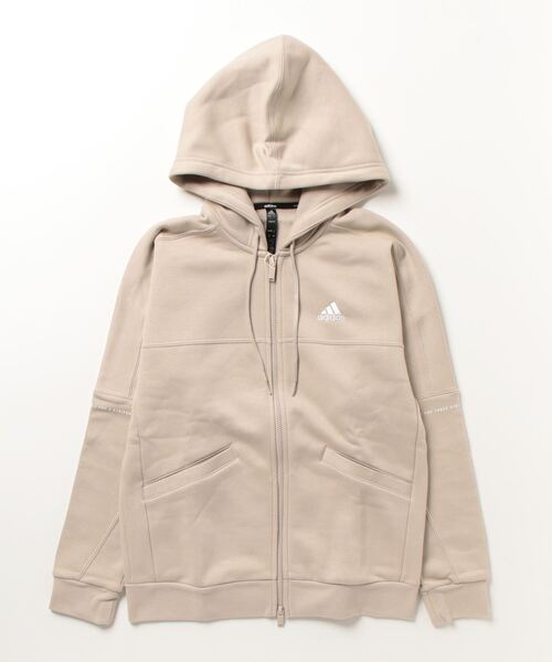 adidas（アディダス）の「adidas/アディダス ジップアップパーカー オーバーサイズ 裏起毛 ユニセックスパーカー IJM06（パーカー・メンズ・ブラック/ベージュ/グレー・M/S/L/XL/3XL/2XL）」の4枚目の写真