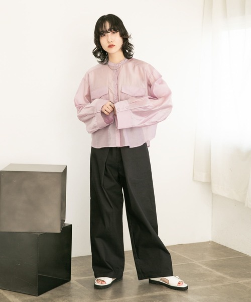 KBF(ケイビーエフ)の「フロントタックWIDEパンツ(その他パンツ・レディース・チャコールグレー/ライトグレー・36/38)」の18枚目の写真