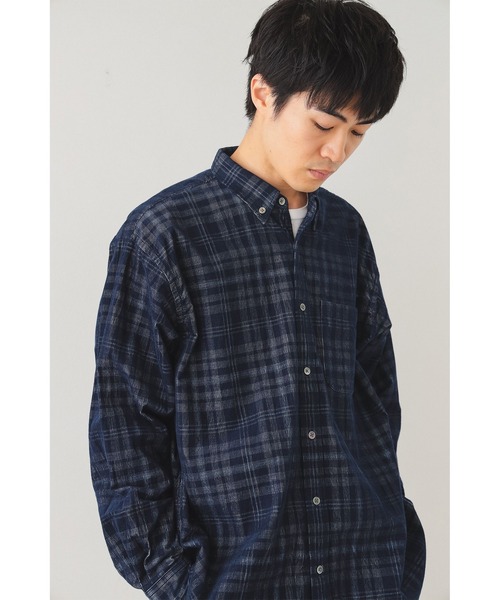 BEAMS（ビームス）の「BEAMS / ブラックウォッチ コーデュロイ シャツ（シャツ/ブラウス・メンズ・グレー/ネイビー・S/M/L/XL）」の17枚目の写真