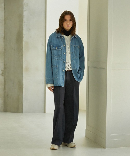 EMMA CLOTHES（エマクローズ）の「TR綾ストレッチ タックセミワイドストレートスラックスパンツ EMMA CLOTHES（スラックス・メンズ・グレイッシュベージュ/ブラック/ブルー/グレー系/ダークグレー・S/M/L）」の21枚目の写真