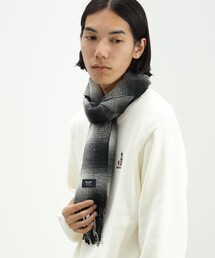 リバーシブル マフラー 黒とグレー ドットと円形模様 楽天市場】リバーシブルマフラー カシミヤ混 メンズ おしゃれ
