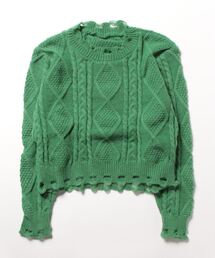 【OKUOKU　0909】ニット / ショート丈 / クルーネック oku-tops-687672276869-30 A1