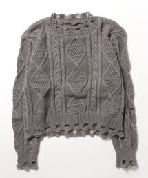 【OKUOKU 0909】ニット / ショート丈 / クルーネック oku-tops-687672276869-30 A1