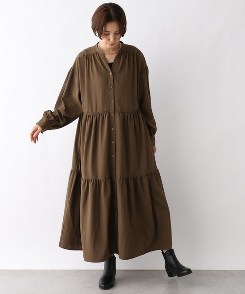 LEPSIM(レプシィム)の「フハクティアードワンピース 961520(ワンピース・レディース・ブラウン/ブラック/オフホワイト・FREE)」の3枚目の写真