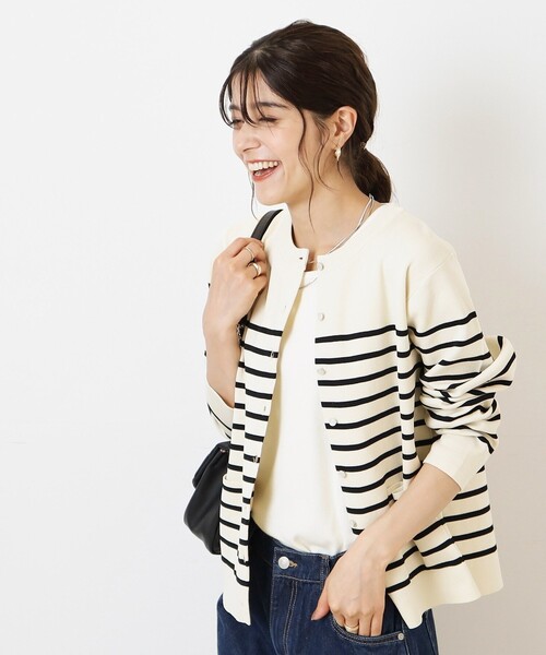 SHOO・LA・RUE（シューラルー）の「◆大人上品に スポンディッシュ パール調ボタンカーディガン（カーディガン/ボレロ・レディース・ホワイト系その他3/ホワイト/イエロー/ブラック・02/03/04）」の11枚目の写真