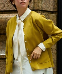 ◆大人上品に スポンディッシュ パール調ボタンカーディガン