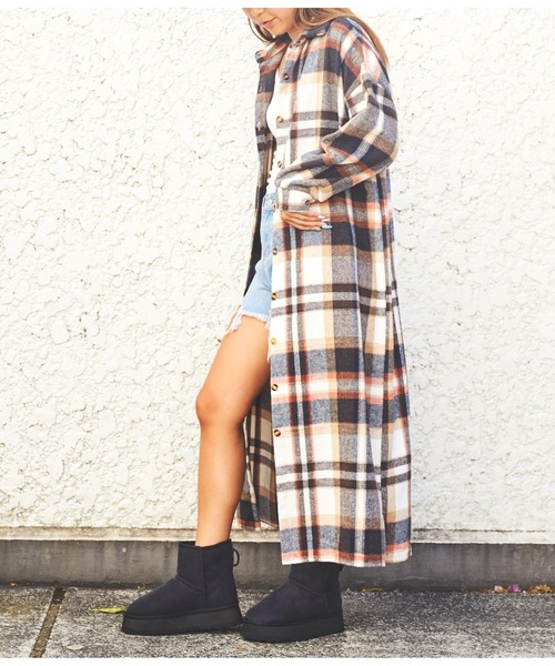 anap mimpi（アナップミンピ）の「厚底ムートンショートブーツ（ブーツ・レディース・キャメル/ブラック・M/S/L）」の8枚目の写真