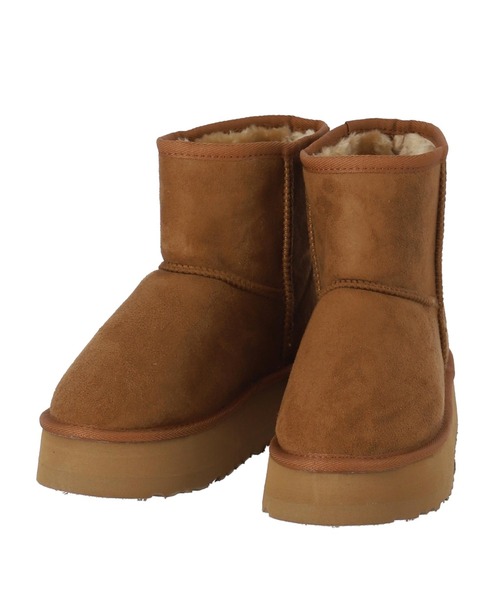 anap mimpi（アナップミンピ）の「厚底ムートンショートブーツ（ブーツ・レディース・キャメル/ブラック・M/S/L）」の21枚目の写真