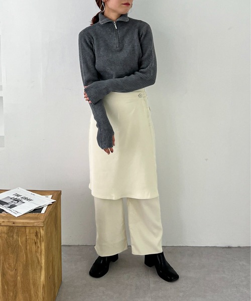 feepur（フェピュール）の「ラップレイヤードスラックス（スラックス・レディース・アイボリー/ネイビー/ブラック・MEDIUM/SMALL）」の5枚目の写真