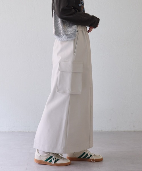 CIAOPANIC TYPY（チャオパニックティピー）の「レザーカーゴイージースカート（スカート・レディース・ブラック/アイボリー/カーキ・ONE SIZE）」の6枚目の写真