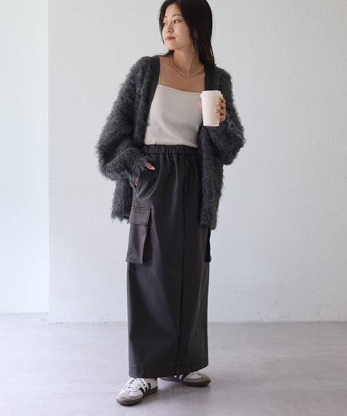 CIAOPANIC TYPY（チャオパニックティピー）の「レザーカーゴイージースカート（スカート・レディース・ブラック/アイボリー/カーキ・ONE SIZE）」の16枚目の写真