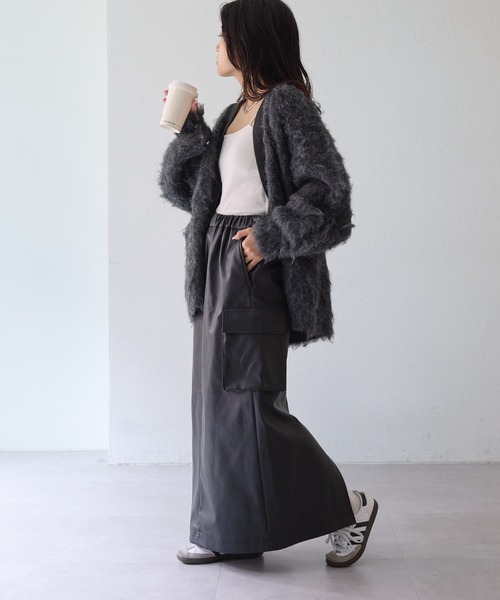 CIAOPANIC TYPY（チャオパニックティピー）の「レザーカーゴイージースカート（スカート・レディース・ブラック/アイボリー/カーキ・ONE SIZE）」の18枚目の写真