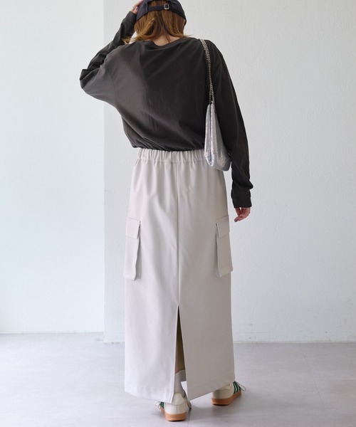 CIAOPANIC TYPY（チャオパニックティピー）の「レザーカーゴイージースカート（スカート・レディース・ブラック/アイボリー/カーキ・ONE SIZE）」の11枚目の写真