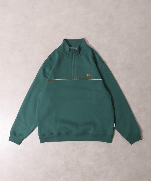 FILA（フィラ）の「FILA 裏起毛パイピングハーフジップ（スウェット・メンズ・グリーン/ネイビー・M/L）」の15枚目の写真