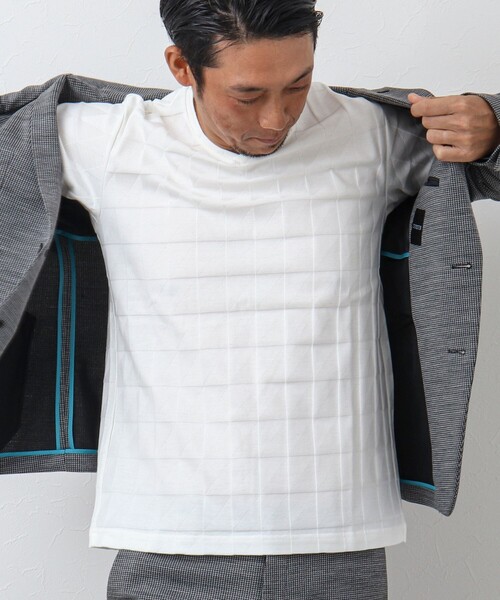 Stutostein Nolley's（シュテットシュタインノーリーズ）の「幾何学リンクス長袖Tシャツ（Tシャツ/カットソー・メンズ・チャコールグレー/ホワイト/ライトグレー/ライトブルー・L/M/S/XL）」の8枚目の写真