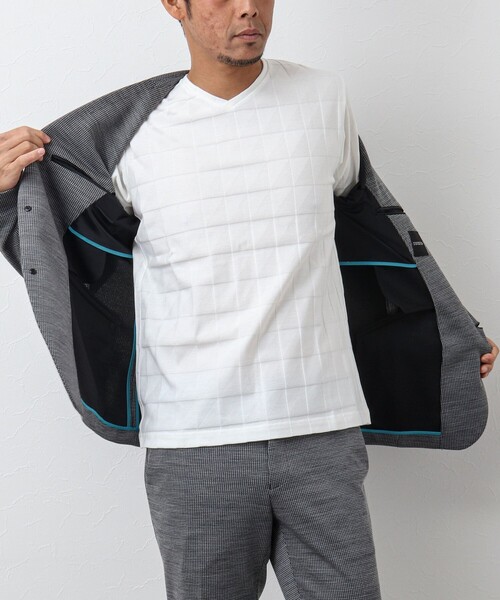 Stutostein Nolley's（シュテットシュタインノーリーズ）の「幾何学リンクス長袖Tシャツ（Tシャツ/カットソー・メンズ・チャコールグレー/ホワイト/ライトグレー/ライトブルー・L/M/S/XL）」の11枚目の写真