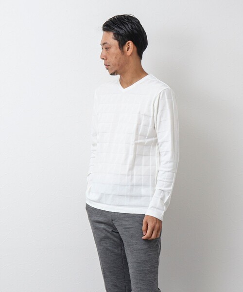 Stutostein Nolley's（シュテットシュタインノーリーズ）の「幾何学リンクス長袖Tシャツ（Tシャツ/カットソー・メンズ・チャコールグレー/ホワイト/ライトグレー/ライトブルー・L/M/S/XL）」の14枚目の写真