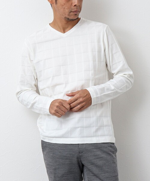 Stutostein Nolley's（シュテットシュタインノーリーズ）の「幾何学リンクス長袖Tシャツ（Tシャツ/カットソー・メンズ・チャコールグレー/ホワイト/ライトグレー/ライトブルー・L/M/S/XL）」の16枚目の写真