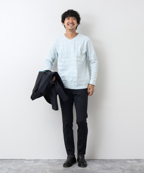 Stutostein Nolley's（シュテットシュタインノーリーズ）の「幾何学リンクス長袖Tシャツ（Tシャツ/カットソー・メンズ・チャコールグレー/ホワイト/ライトグレー/ライトブルー・L/M/S/XL）」の21枚目の写真