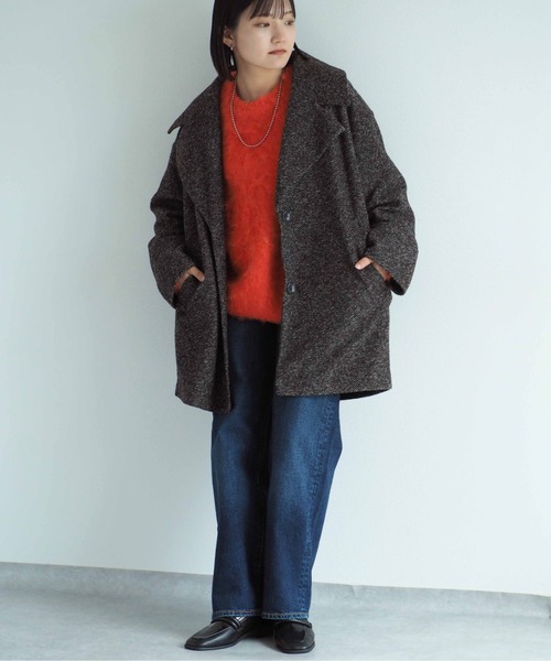 cepo(セポ)の「リングシャギークルーネックニット(ニット/セーター・レディース・オレンジ/グレー/オフホワイト/ブルー・M)」の9枚目の写真