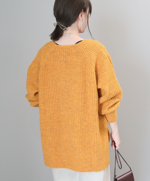 AMERICAN HOLIC（アメリカンホリック）の「ミックスヤーンカフタンニットプルオーバー（ニット/セーター・レディース・イエロー/ダークグレー/レッド/ベージュ/パープル・L/M）」の10枚目の写真