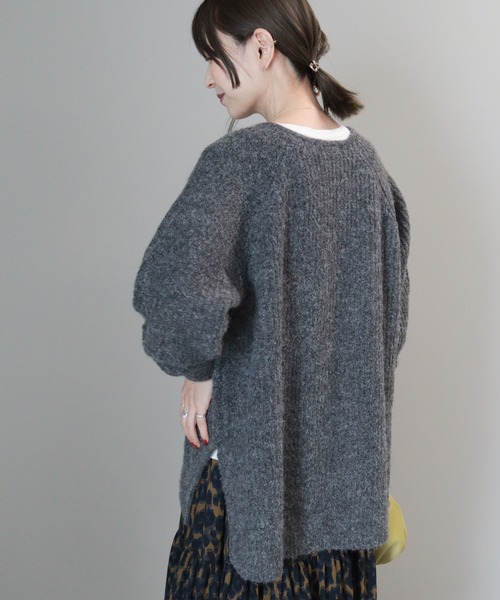 AMERICAN HOLIC（アメリカンホリック）の「ミックスヤーンカフタンニットプルオーバー（ニット/セーター・レディース・イエロー/ダークグレー/レッド/ベージュ/パープル・L/M）」の17枚目の写真