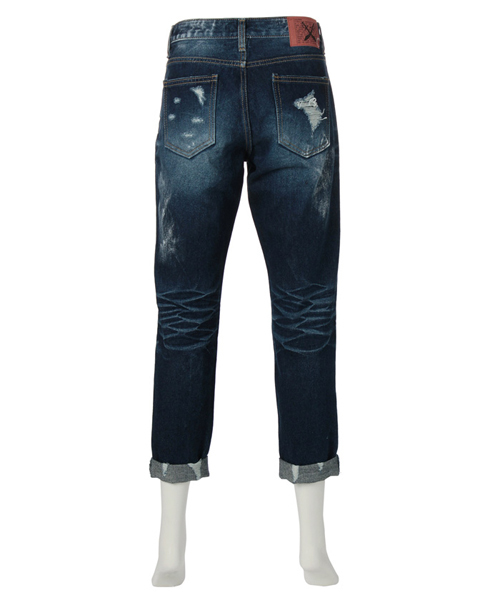 GUILD PRIME（ギルドプライム）の「【GUILD PRIME】WOMENS ダメージデニム（デニムパンツ・レディース・インディゴブルー・36/34）」の6枚目の写真