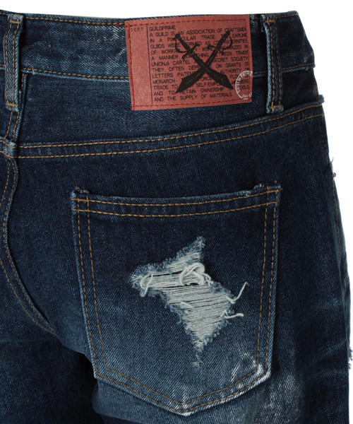 GUILD PRIME（ギルドプライム）の「【GUILD PRIME】WOMENS ダメージデニム（デニムパンツ・レディース・インディゴブルー・36/34）」の7枚目の写真