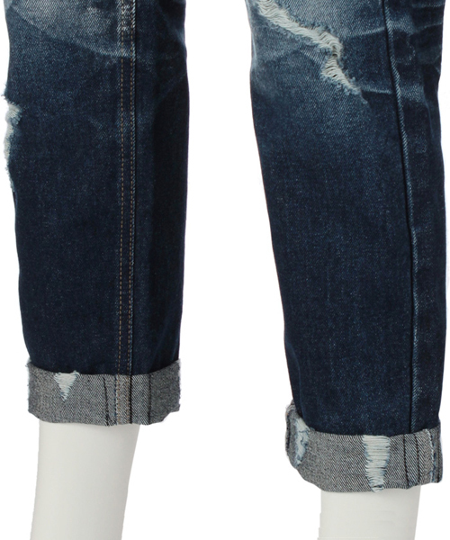 GUILD PRIME（ギルドプライム）の「【GUILD PRIME】WOMENS ダメージデニム（デニムパンツ・レディース・インディゴブルー・36/34）」の8枚目の写真
