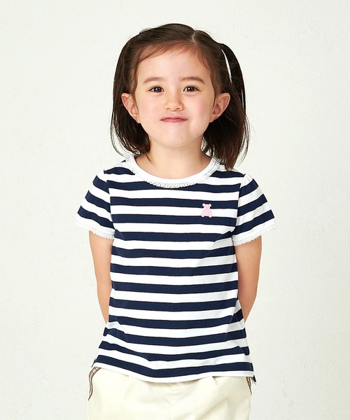 シルエットベア半袖ボーダーTシャツ（Tシャツ/カットソー）｜MIKI HOUSE（ミキハウス）