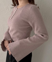 【apres jour clair】パールボタンリブニット【ZOZOTOWN限定アイテム】