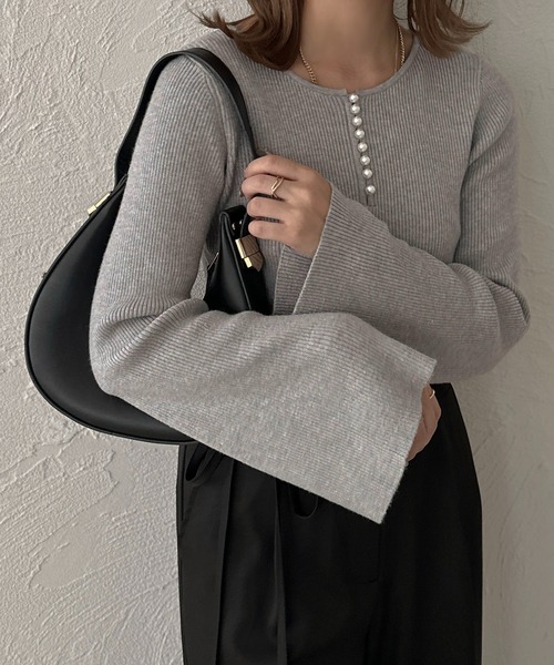 apres jour clair(アプレジュールクレア)の「【apres jour clair】パールボタンリブニット【ZOZOTOWN限定アイテム】(ニット/セーター・レディース・アイボリー/ラベンダー/グレー/ブラック・フリー/X-LARGE)」の22枚目の写真