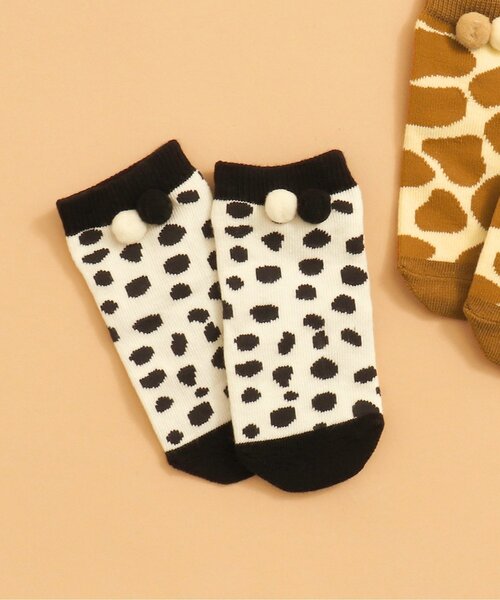 BREEZE（ブリーズ）の「【FUN!FAN!アニマル】なりきり総柄ベビーソックス（ベビーシューズ/ベビーソックス・キッズ・キャメル/オフホワイト・9/12）」の2枚目の写真