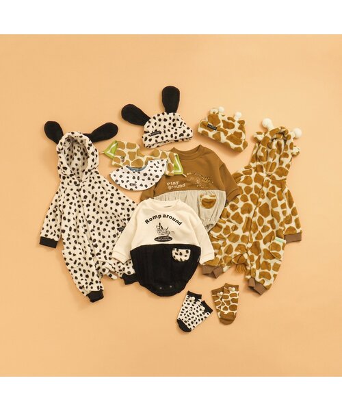 BREEZE（ブリーズ）の「【FUN!FAN!アニマル】なりきり総柄ベビーソックス（ベビーシューズ/ベビーソックス・キッズ・キャメル/オフホワイト・9/12）」の6枚目の写真